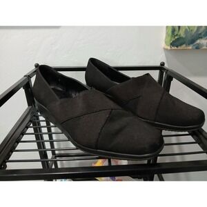 Mootsies Tootsies Shoes Womens 8 M Slip On Black Fabric Casual Comfort Wedge